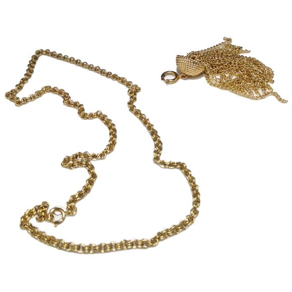 Vintage Sarah Coventry Gold Tassel Necklace, Removable Pendant, 1970s Jewelry - Picture 4 of 10